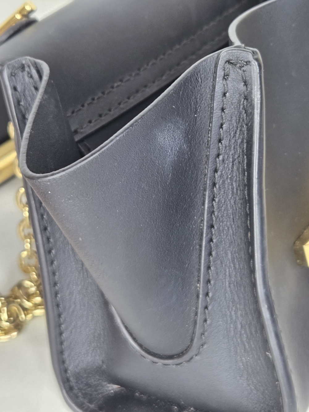 Zac Zac Posen Mini Eartha Black Leather Crossbody Bag with Gold Hardware - Picture 12 of 16